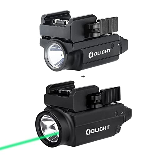 OLIGHT PL-Mini 2 Valkyrie 600 Lumens Magnetic USB Rechargeable Compact Weaponlight Bundled with Baldr S 800 Lumens Compact Rail Mount Weaponlight with Green Beam and White LED Combo