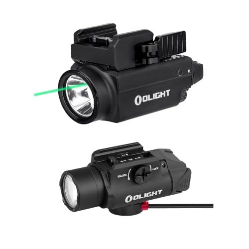 OLIGHT Baldr S 800 Lumens Compact Rail Mount Weaponlight with Green Beam and White LED Combo Bundle PL-3R Valkyrie Rechargeable Tactical Light, 1500 Lumens Rail-Mounted Weaponlight