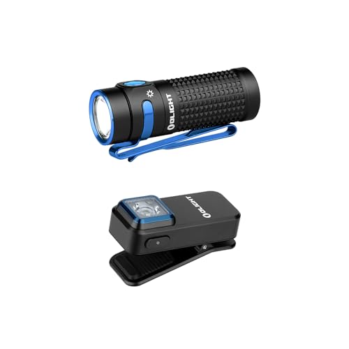 OLIGHT Baton4 Rechargeable Pocket Flashlight 1300 Lumens with Magnetic Charging Cable Bundle Oclip EDC Light 300 lm
