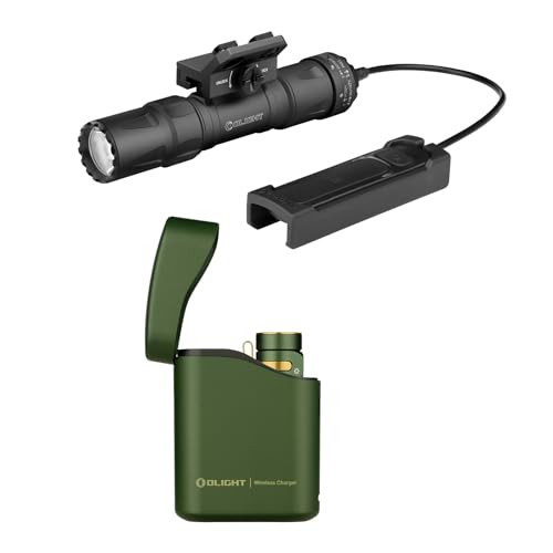 OLIGHT Odin S 1500 Lumens MLOK Rail Mounted Weaponlight IPX8 Rechargeable Tactical Flashlight Bundle Baton4 Premium Edition EDC Flashlights 1300 Lumens Type-C Charging Box