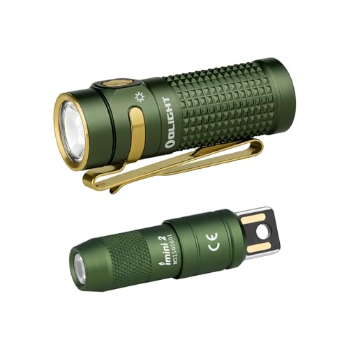 OLIGHT Baton4 Rechargeable EDC Flashlight Bundle with IMINI2 Keychain Light