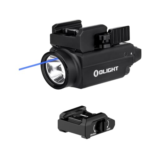 OLIGHT Baldr S Blue Beam 800 Lumens Magnetic USB Rechargeable Tactical Flashlight with White LED Combo with 43X Mos Rail Mount