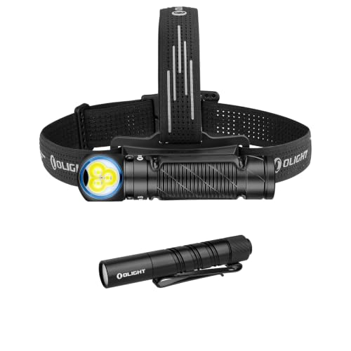 OLIGHT I3T 2 EOS Pocket Small EDC Flashlight Bundle with Product Image Perun 3 Headlamp Rechargeable, Red Light, Waterproof