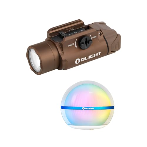 OLIGHT PL-3R Valkyrie Rechargeable Tactical Flashlight, 1500 Lumens Rail-Mounted Weaponlight Bundle Sphere Smart Night Light