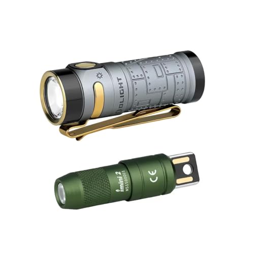 OLIGHT Baton4 Rechargeable LED Pocket Flashlight Bundle with IMINI2 EDC Keychain Light