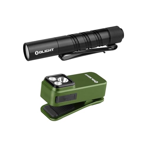 OLIGHT I3T 2 EOS Pocket EDC Flashlight Bundle with Oclip Pro EDC Flashlight Clip-on Light, Rechargeable 500 Lumens with Three Lighting Solutions Type-C Charging