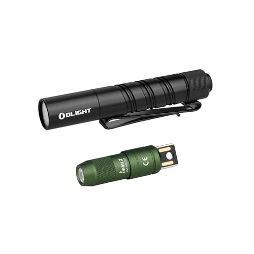 OLIGHT IMINI 2 EDC Rechargeable Keychain Flashlight Bundle with I3T 2 EOS Pocket Flash Light