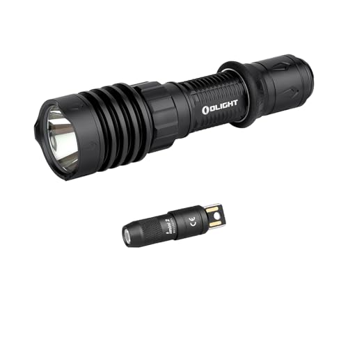 OLIGHT Warrior X 4 Tactical Flashlight 2,600 High Lumens Bundle with IMINI 2 EDC Rechargeable Keychain Light