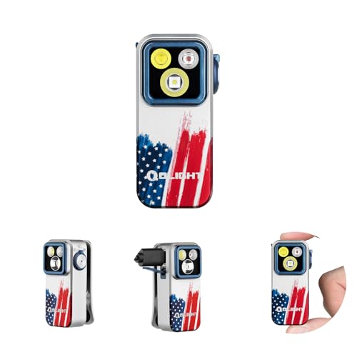 OLIGHT Oclip Pro Rechargeable EDC Clip-on Flashlight, Stars & Stripes