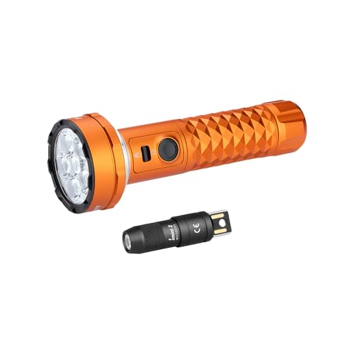 OLIGHT Prowess Rechargeable High Lumen Flashlights, 5,000lms Super Bright Flashlight with Holster Bundle with IMINI 2 EDC Rechargeable Keychain Flashlight