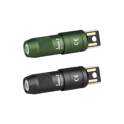 OLIGHT IMINI 2 EDC Rechargeable Keychain Flashlight, 50 Lumens Compact and Portable Mini LED Keyring Lights with Built-in Battery Ideal (OD Green+Black)