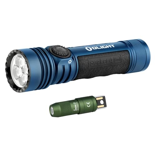 OLIGHT Seeker 4 Pro Rechargeable Flashlights Bundle IMINI 2 EDC Rechargeable Keychain Flashlight