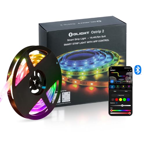 OLIGHT RGBIC LED Strip Lights Ostrip2 16.4ft, Smart Control, APP