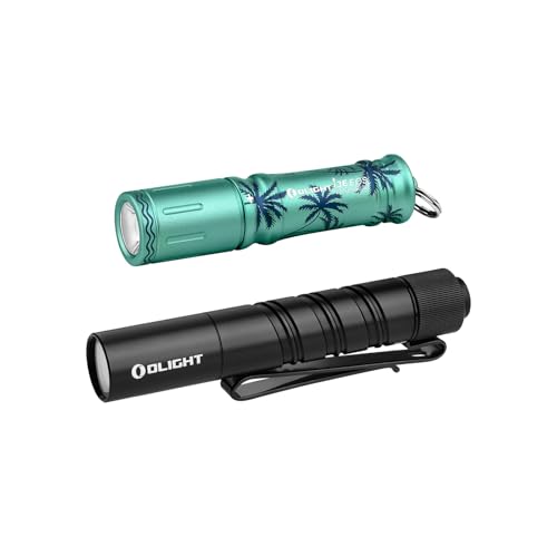 OLIGHT i3E EOS PMMA TIR Lens AAA EDC Flashlight Keychain Bundle with I3T 2 EOS Pocket EDC Flashlight, 200 Lumens Bright Handheld Flash Lights