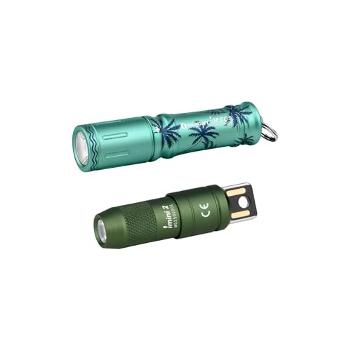 OLIGHT i3E EOS PMMA TIR Lens AAA EDC Flashlight Keychain Bundle with IMINI 2 EDC Compact and Portable Rechargeable Keychain Flashlight