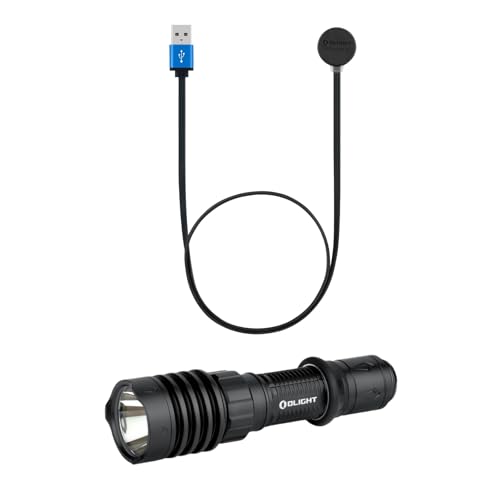 OLIGHT MCC 3 Charger in Balck Upgraded Smart Magnetic Charging Cable Bundle Warrior X 4 Rechargeable Tactical Flashlight