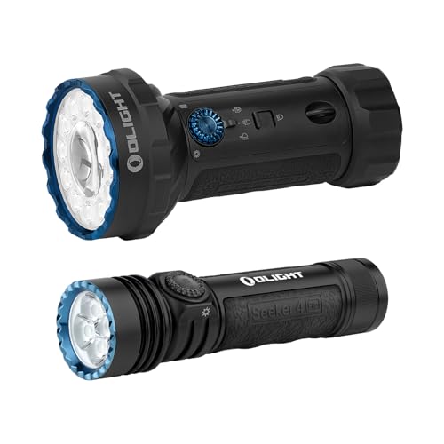 OLIGHT Marauder Mini 2 Bright Flashlight 10,000 Lumen with 750 Meters Beam Distance Bundle with Seeker 4 Pro High Powerful Bright Light Rechargeable Flashlight