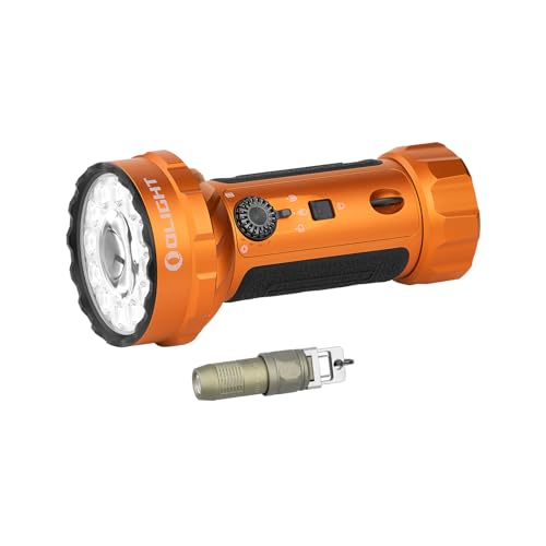 OLIGHT Marauder Mini 2 Bright Flashlight 10,000 Lumen with 750 Meters Beam Distance Bundle with iUltra Rechargeable EDC Flashlight, 80 Lumens Mini LED Keychain Light