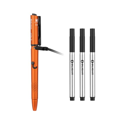 OLIGHT O'Pen 3 4-in-1 Pen Light Orange Bundle with 3 Gel Ink Refills
