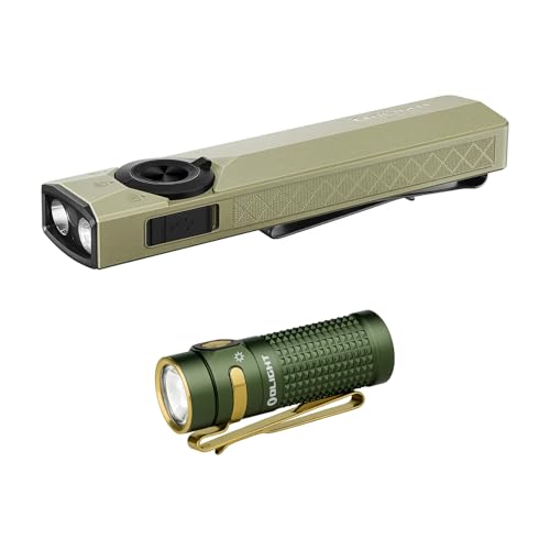 OLIGHT ArkPro Ultra EDC Flat Flashlight, Rechargeable Portable Flash Light, 1700 Lumens Bundle with Baton4 Rechargeable EDC Flashlight, LED Pocket Light 1300 Lumens with Magnetic Charging Ca