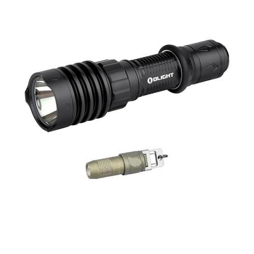 OLIGHT Warrior X 4 Rechargeable Tactical Flashlight 2,600 High Lumens and Powerful Tail-Switch Light Bundle with iUltra Rechargeable EDC Flashlight