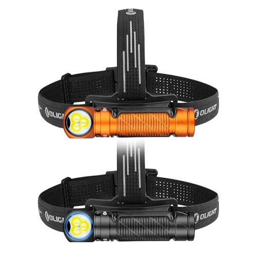 OLIGHT Perun 3 Headlamp Rechargeable, Red Light, Waterproof, Black Bundle with Perun 3, Orange