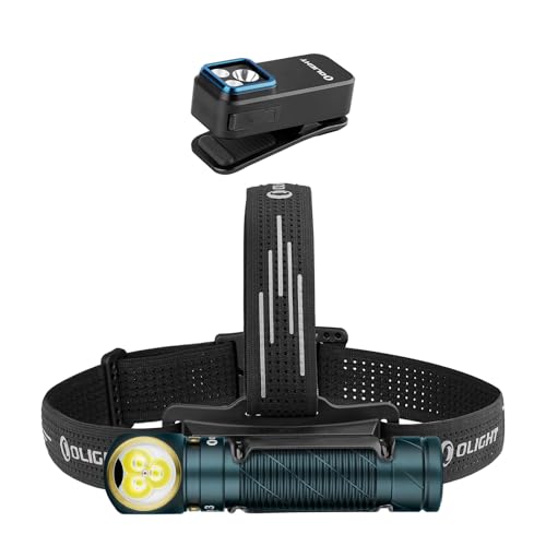 Light Perun 3 Headlamp Rechargeable, Red Light, Waterproof Bundle with Oclip Pro Rechargeable EDC Clip-on Flashlight
