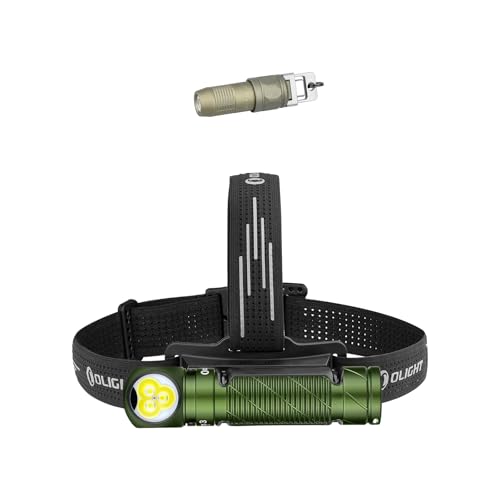 OLIGHT Perun 3 Headlamp Rechargeable, Red Light, Waterproof Bundle with iUltra Rechargeable Mini EDC Keychain Flashlight