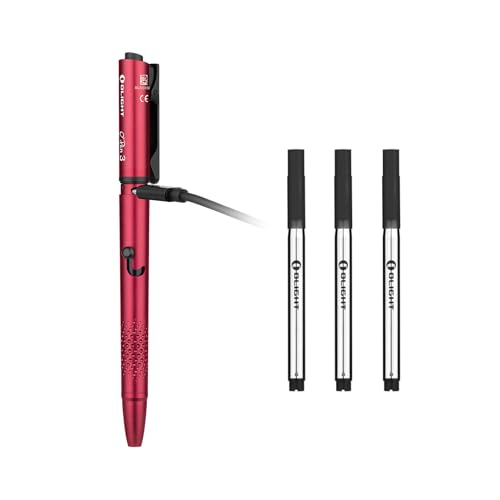 OLIGHT O'Pen 3 4-in-1 Pen Flashlight Wine Red with 3 Ballpoint Refills