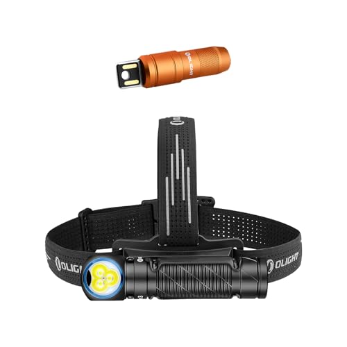 OLIGHT Perun 3 Rechargeable Headlamp Flashlight Bundle with IMINI 2 EDC Rechargeable Keychain Flashlight