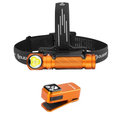 OLIGHT Perun 3 Headlamp Rechargeable, Red Light, Waterproof Bundle with Oclip Pro S Rechargeable EDC Clip-on Flashlight