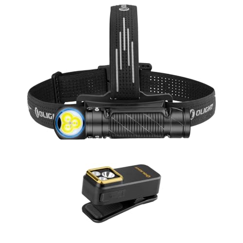 OLIGHT Oclip Pro S Rechargeable EDC Clip-on Flashlight Bundle with Perun 3 Headlamp Rechargeable, Red Light, Waterproof