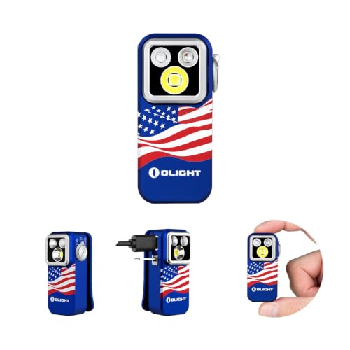 OLIGHT Oclip Pro S Rechargeable EDC Clip-on Flashlight, Stars Stripes