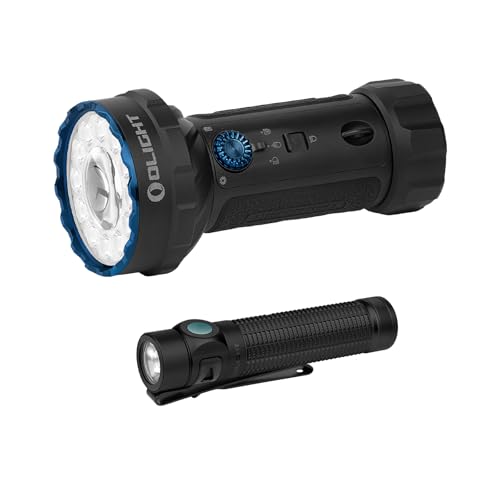 OLIGHT Marauder Mini 2 Bright Flashlight 10,000 Lumen with 750 Meters Beam Distance Bundle with Baton4 Pro EDC Rechargeable Small Pocket Flashlight