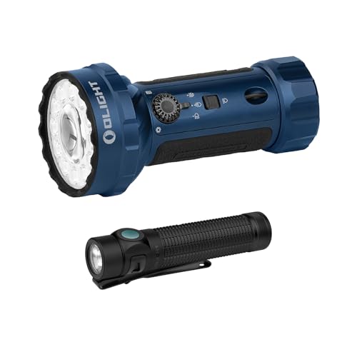 OLIGHT Marauder Mini 2 Bright Flashlight 10,000 Lumen with 750 Meters Beam Distance Bundle with Baton4 Pro EDC Rechargeable Small Pocket Flashlight