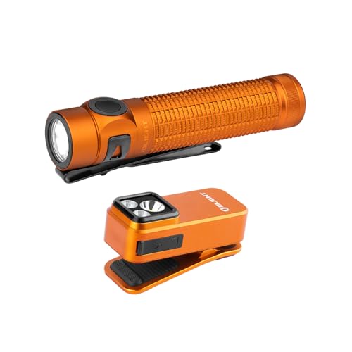 OLIGHT Baton4 Pro EDC Flashlight Rechargeable, 1600 Lumens Small Pocket Flash Light with Magnetic & USB-C Charging and Tail Switch Bundle with Oclip Pro S Clip-on Light, 600 LMS Type-C with 