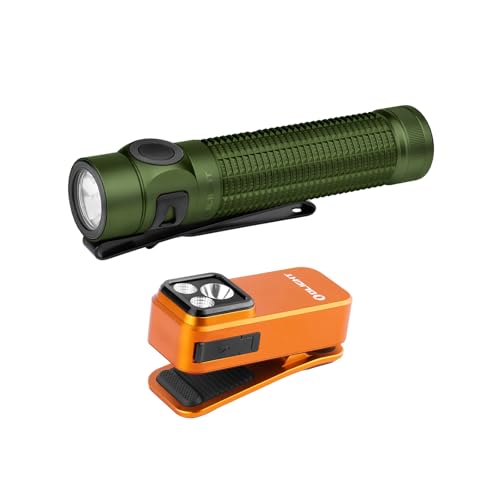 OLIGHT Baton4 Pro EDC Flashlight Rechargeable, 1600 Lumens Small Pocket Flash Light with Magnetic & USB-C Charging and Tail Switch Bundle with Oclip Pro 500 Lumens EDC Flashlight Clip-on Lig