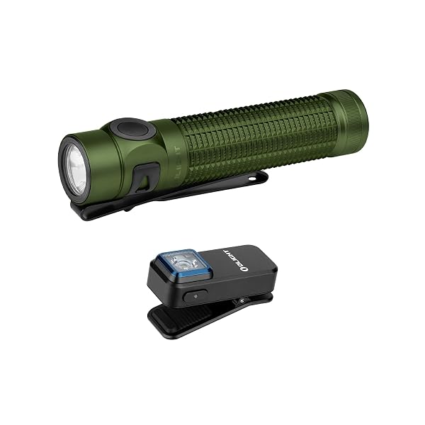 OLIGHT Baton4 Pro EDC Flashlight Rechargeable, 1600 Lumens Small Pocket LED Flash Light with Magnetic & USB-C Dual Charging and Tail Switch Bundle with Oclip 300 LMS Two Sources Compact Clip