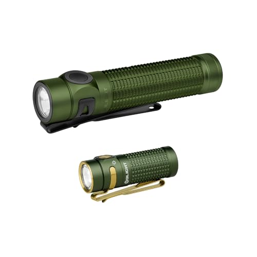 OLIGHT Baton4 Rechargeable EDC Flashlight, Bright Small Flashlight 1300 Lumens Bundle with Baton4 Pro, 1600 LMS Small Pocket LED Flash Light with Magnetic & USB-C Dual Charging