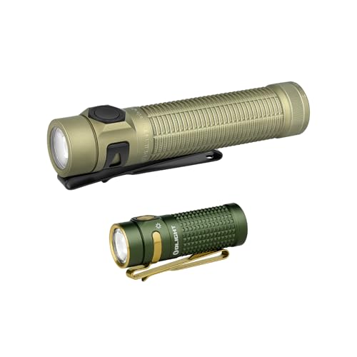OLIGHT Baton4 Rechargeable EDC Flashlight, Bright Small Flashlight 1300 Lumens Bundle with BatonUltra, 1800 LMS Small Pocket LED Flash Light with Magnetic & USB-C Dual Charging