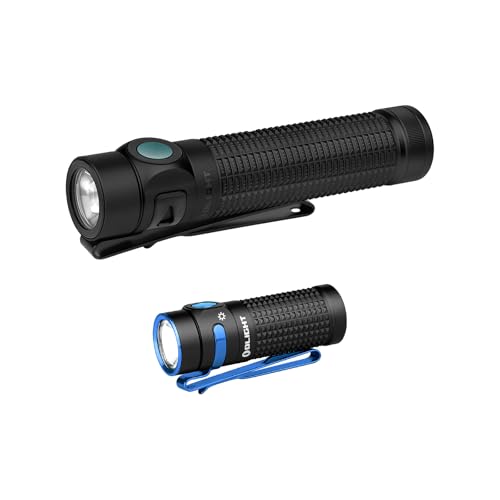 OLIGHT Baton4 Rechargeable EDC Flashlight, Bright Small Flashlight 1300 Lumens Bundle with Baton4 Pro, 1600 LMS Small Pocket LED Flash Light with Magnetic & USB-C Dual Charging
