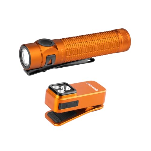 OLIGHT Oclip Pro EDC Flashlight, Rechargeable 500 Lumens with Three Lighting Solutions Bundle with Baton4 Pro, 1600 lm Small Pocket LED Flash Light with Magnetic & USB-C Dual Charging