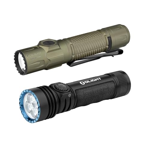 OLIGHT Warrior Ultra 2500 Lumens Tactical Flashlight Bundle Seeker 4 Pro Rechargeable Flashlights
