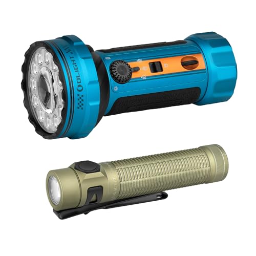 OLIGHT Marauder Mini 2 Bright Flashlight 10,000 Lumen with 750 Meters Beam Distance Bundle with BatonUltra EDC Bright LED 1800 Lumens Flashlight