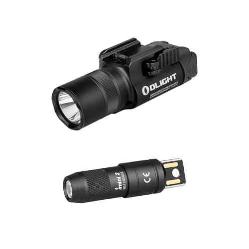 OLIGHT Baldr Pro R 1350 Lumens Magnetic USB Rechargeable Tactical Flashlight Bundled with IMINI 2 EDC Rechargeable Keychain Flashlight