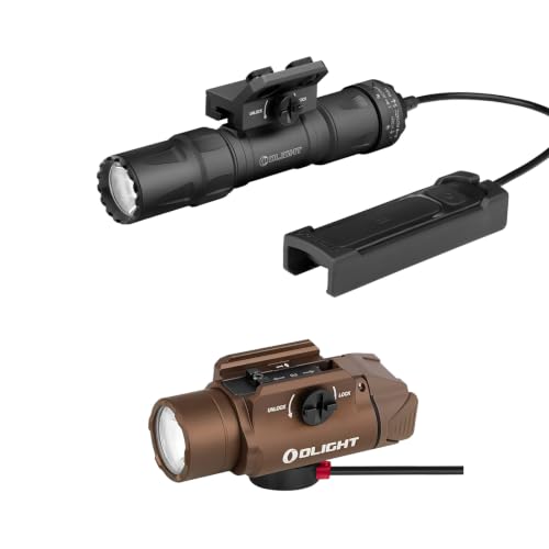 OLIGHT Odin S 1500 Lumens MLOK Rail Rechargeable Tactical Flashlight Bundle PL-3R Valkyrie Rechargeable Tactical Light (Desert Tan)