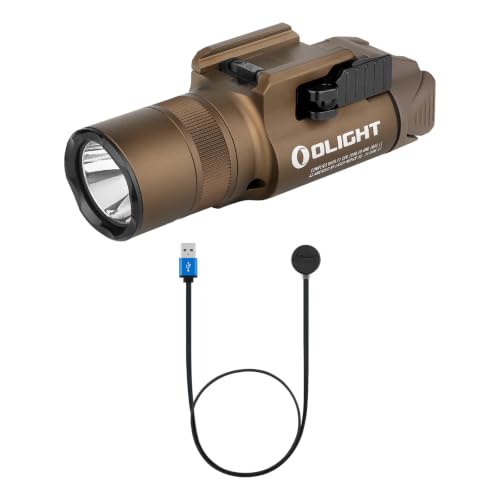 OLIGHT Baldr Pro R 1350 Lumens Magnetic USB Rechargeable Tactical Flashlight Bundled with MCC 3 Charger in Black Upgraded Smart Magnetic Charging Cable