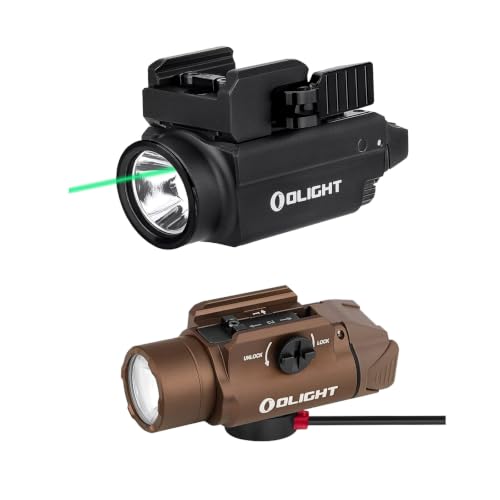 OLIGHT Baldr S 800 Lumens Compact Rail Mount Weaponlight with Green Beam and White LED Combo Bundle PL-3R Valkyrie Rechargeable Tactical Light, 1500 Lumens Rail-Mounted Weaponlight