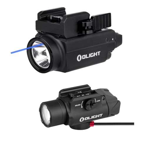 OLIGHT Baldr S Blue Beam 800 Lumens Magnetic USB Rechargeable Tactical Flashlight with White LED Combo Bundle PL-3R Valkyrie Rechargeable Tactical Light, 1500 Lumens Rail-Mounted Weaponlight