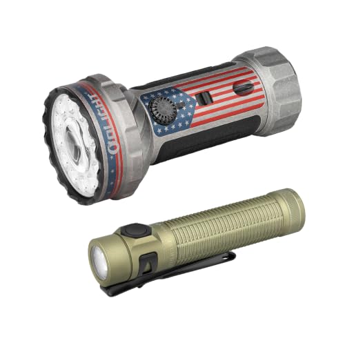 OLIGHT Marauder Mini 2 Bright Flashlight 10,000 Lumen with 750 Meters Beam Distance Bundle with BatonUltra EDC Bright LED 1800 Lumens Flashlight